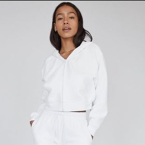 TNA Cozy Fleece Crop Boyfriend Zip Up Hoodie